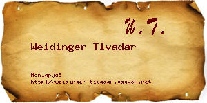Weidinger Tivadar névjegykártya